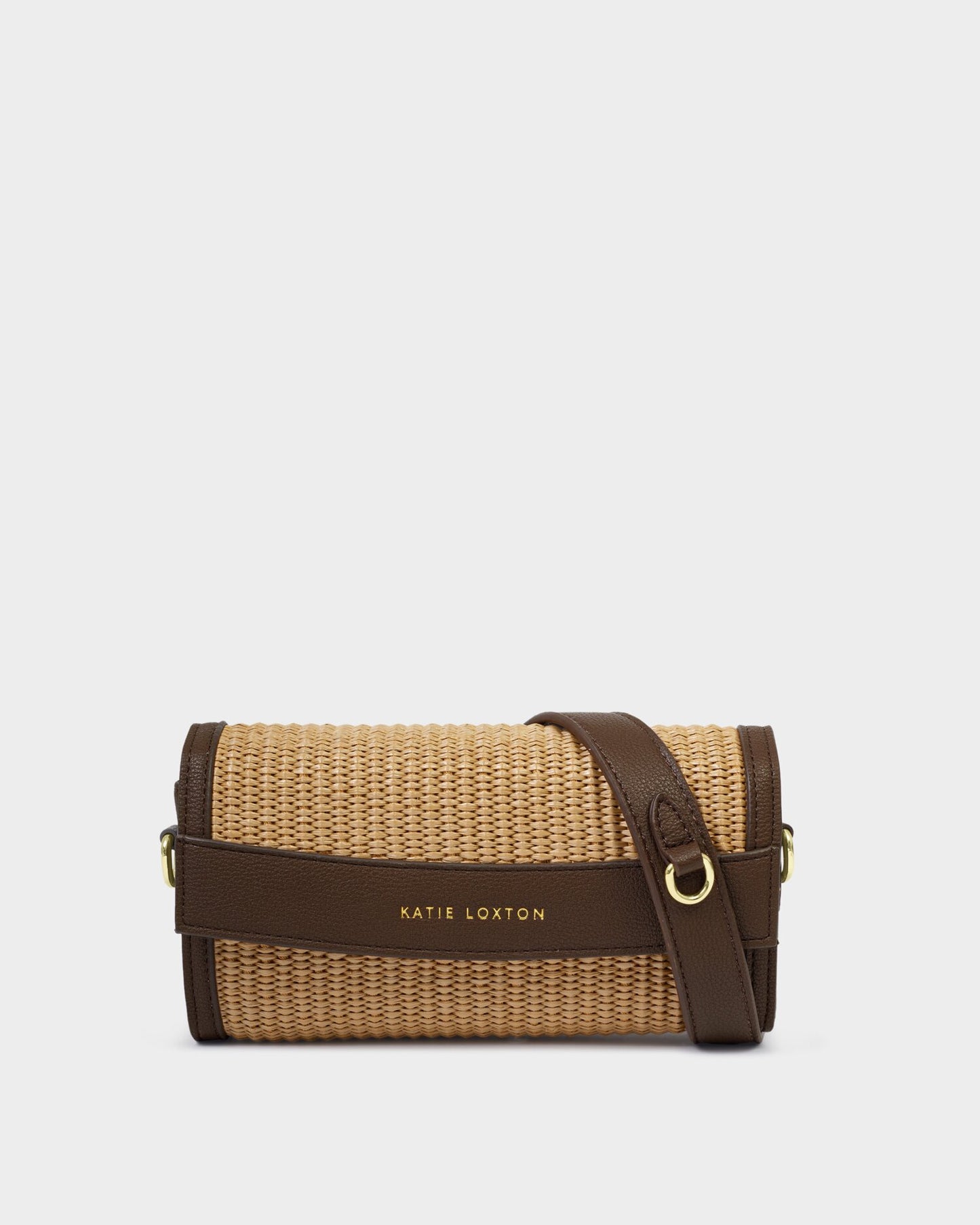 KATIE LOXTON - Glasses and cardholder case - Raffia/Bitter chocolate