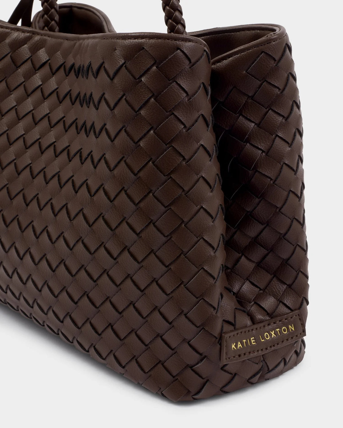 KATIE LOXTON - NOVA HAND WOVEN TOP HANDLE BAG - Chocolate (19 x 26,5 x 12,5)