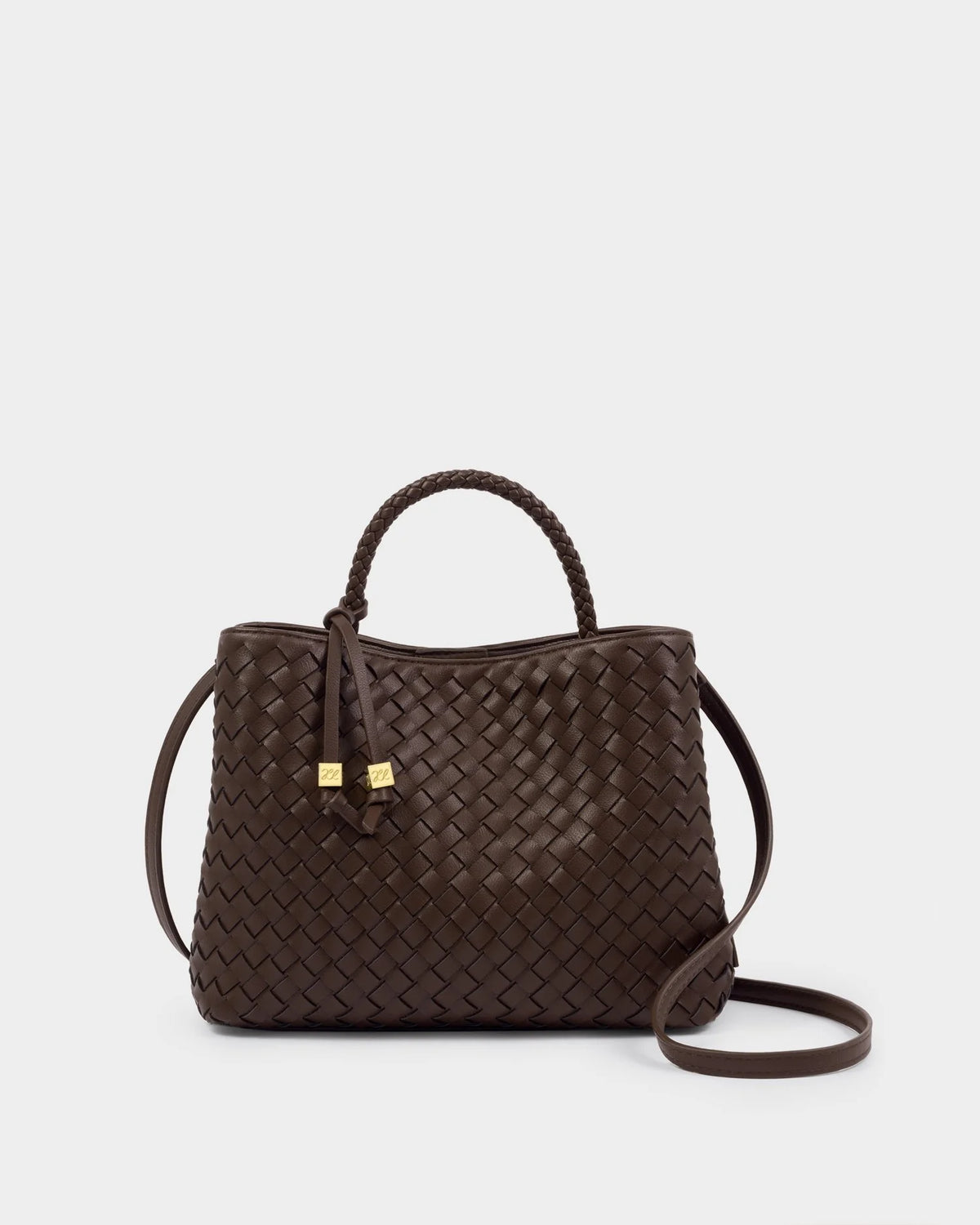 KATIE LOXTON - NOVA HAND WOVEN TOP HANDLE BAG - Chocolate (19 x 26,5 x 12,5)
