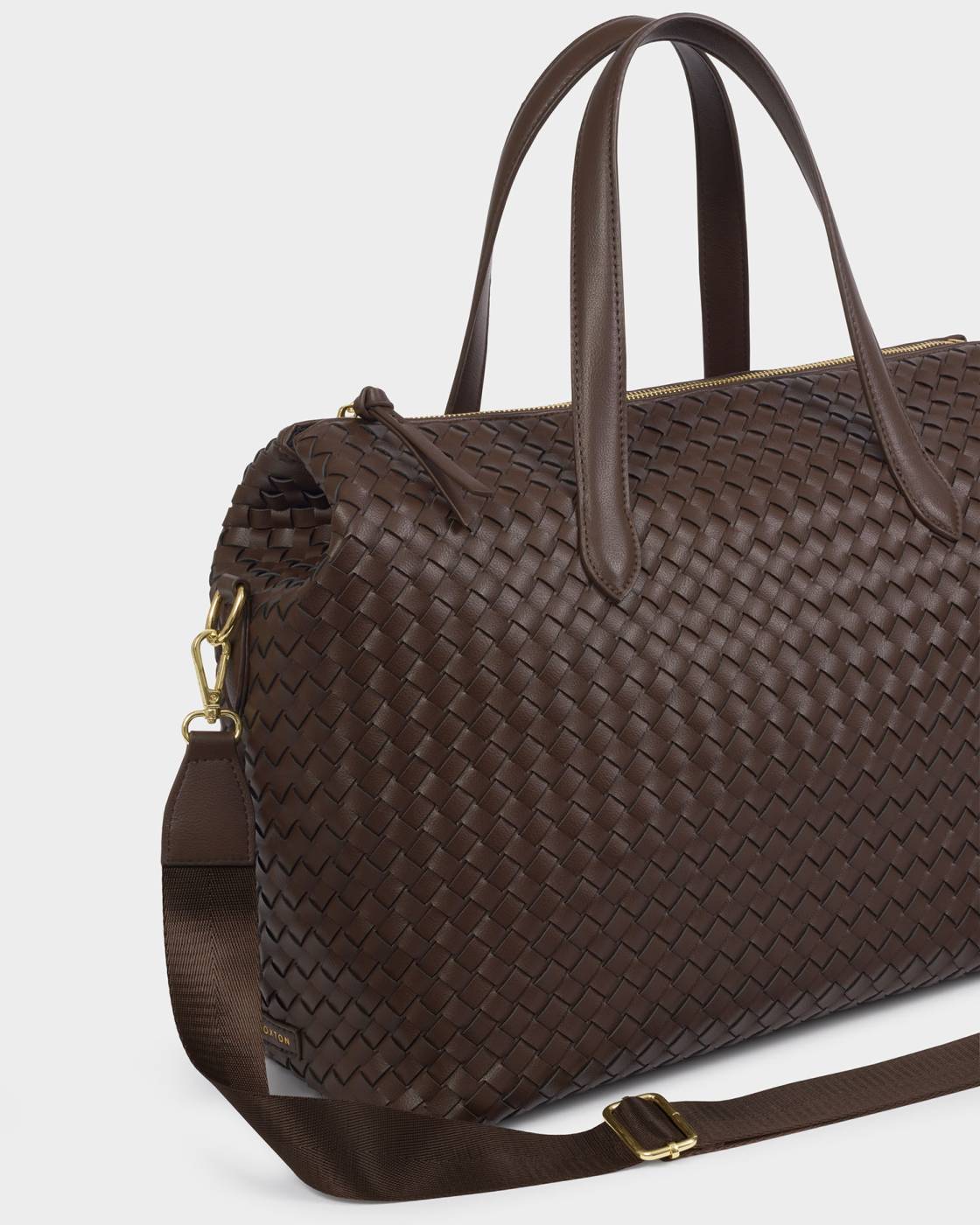 KATIE LOXTON - MILAN Hand Woven Cabin Bag - Chocolate
