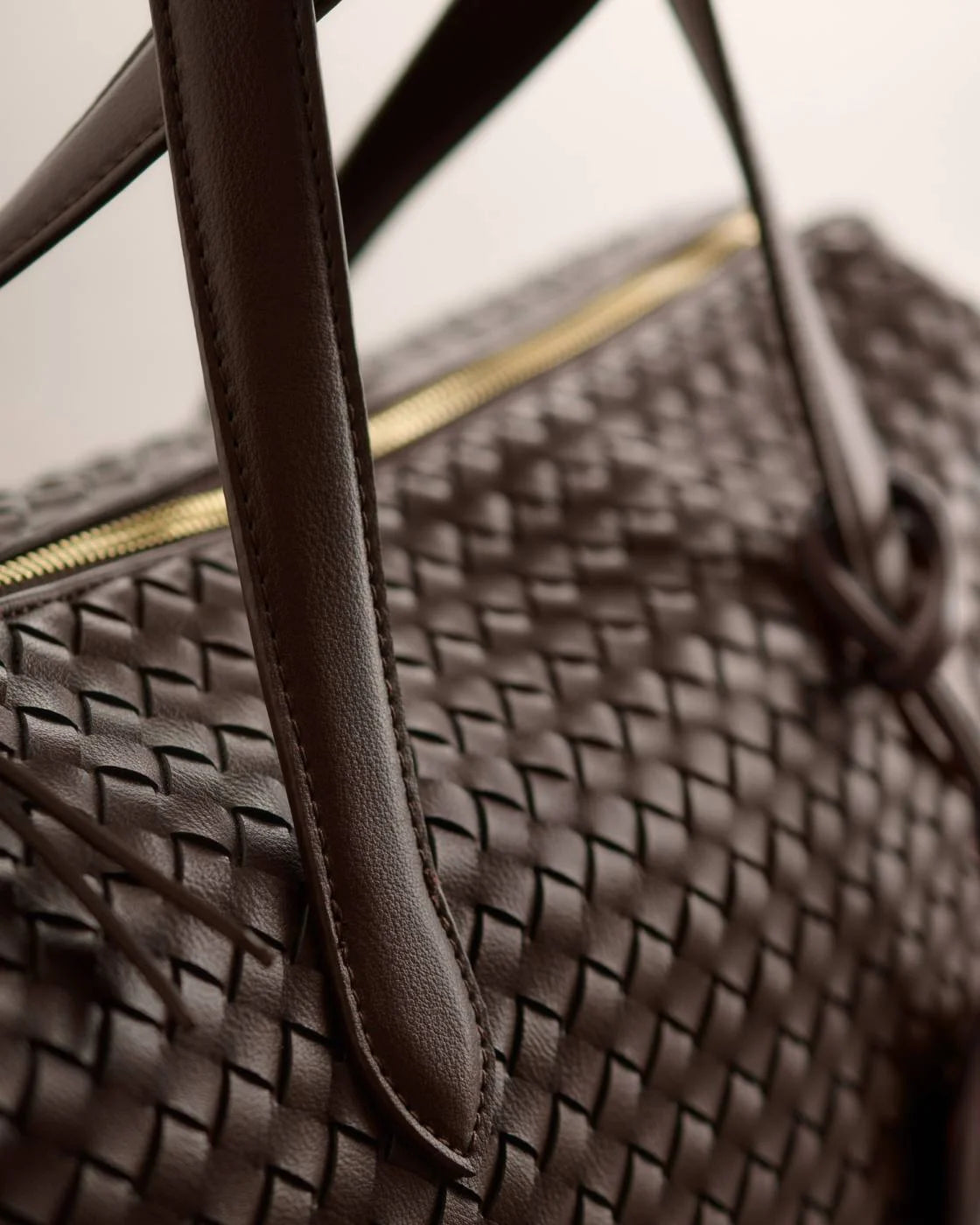 KATIE LOXTON - MILAN Hand Woven Cabin Bag - Chocolate