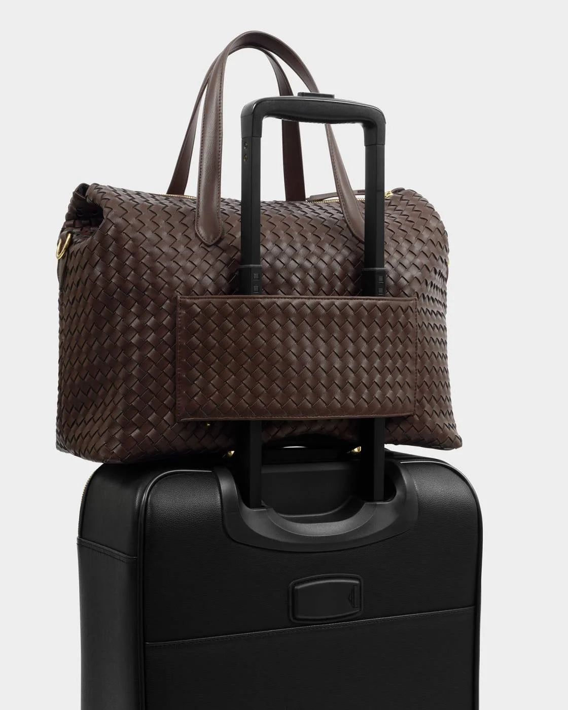 KATIE LOXTON - MILAN Hand Woven Cabin Bag - Chocolate