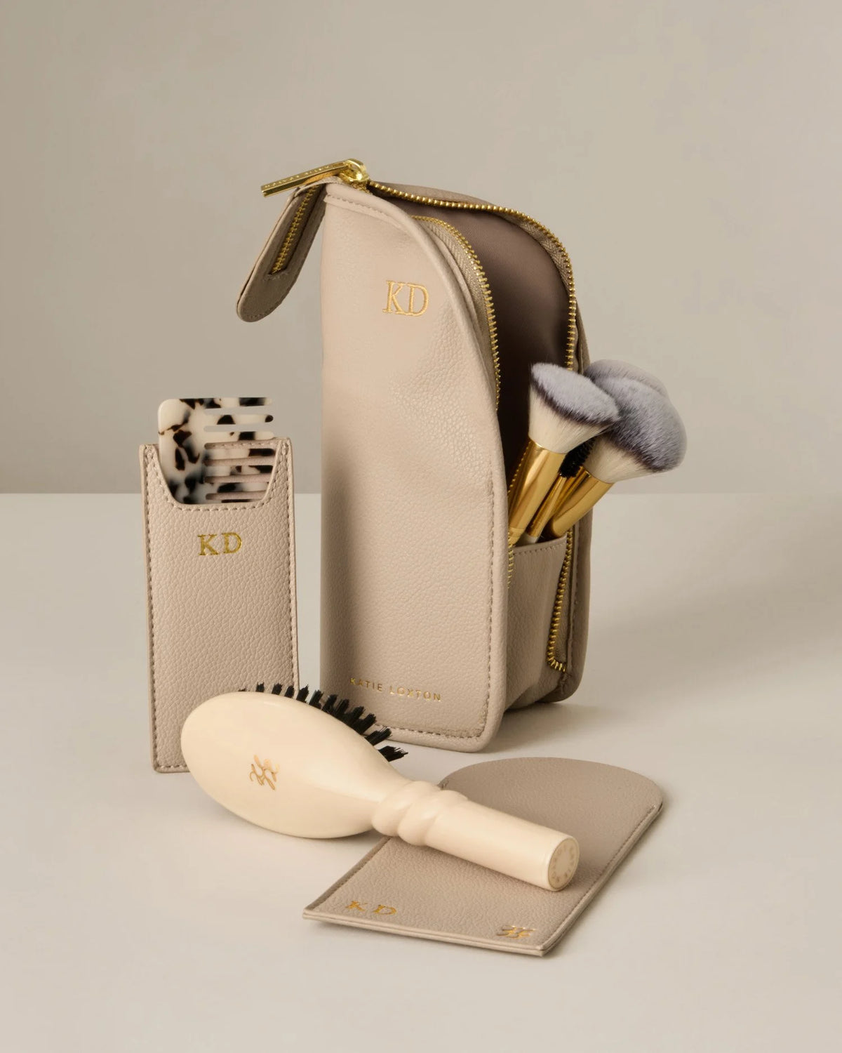 KATIE LOXTON - Make up Brush Set - Off white/Light Taupe