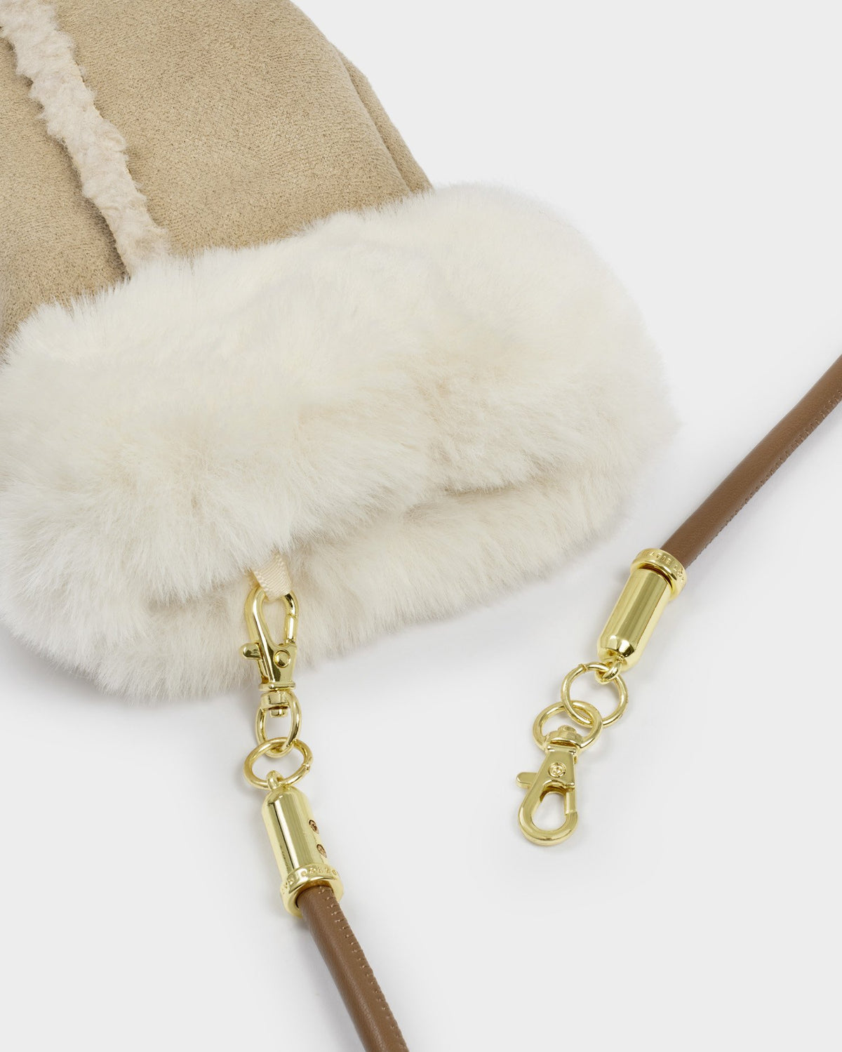 KATIE LOXTON - FAUX SUEDE Mittens/Creme - Taupe