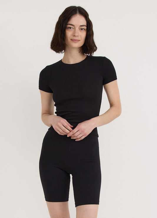 Core Rib Tee - Black (Organic Basics)