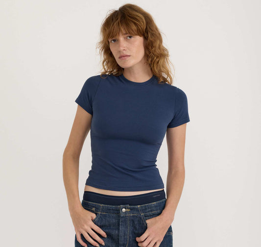 Organic Basics - Flex Tee - Midnight Blue