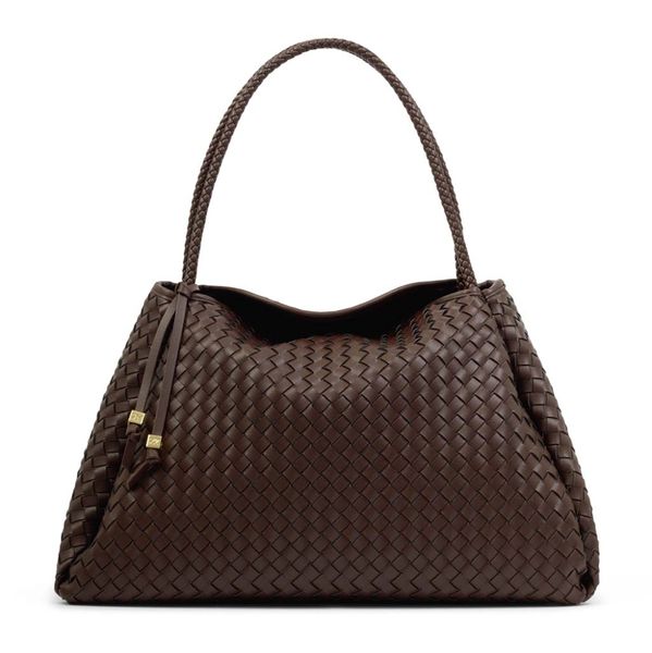 Nova hand woven large shoulder bag - Chcocolate