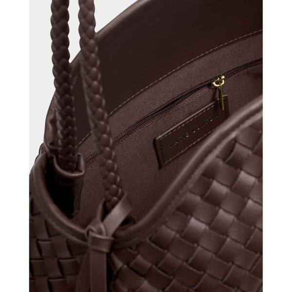 Nova hand woven large shoulder bag - Chcocolate