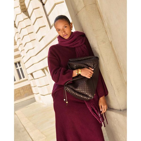Nova hand woven large shoulder bag - Chcocolate